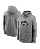 Nike Men's Heather Gray Iowa Hawkeyes Primetime Evergreen Club Fleece Pullover Hoodie