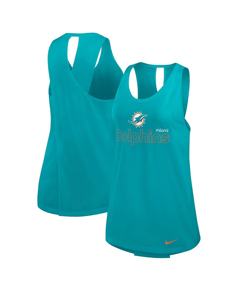 Nike Women's Aqua Miami Dolphins Performance Tank Top