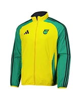 Adidas Men's Yellow Jamaica National Team 2024 Reversible Anthem Full-Zip Jacket