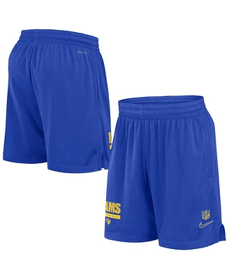 Nike Men's Royal Los Angeles Rams 2024 Sideline Performance Mesh Shorts