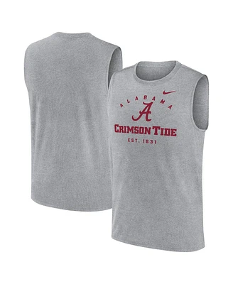 Nike Men's Heather Gray Alabama Crimson Tide Primetime Legend Lock Up Performance Muscle Tank Top