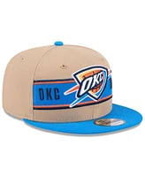 New Era Men's Tan/Blue Oklahoma City Thunder 2024 Nba Draft 9FIFTY Snapback Hat