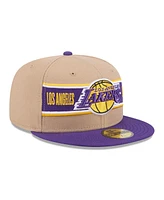 New Era Men's Tan/Purple Los Angeles Lakers 2024 Nba Draft 59FIFTY Fitted Hat