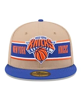 New Era Men's Tan/Blue York Knicks 2024 Nba Draft 59FIFTY Fitted Hat