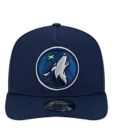 New Era Men's Navy Minnesota Timberwolves Logo A-Frame 9FIFTY Snapback Hat