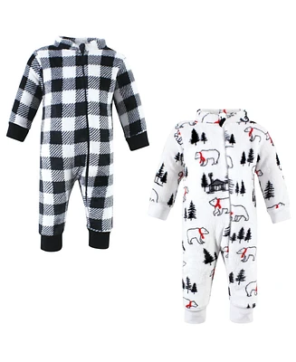 Hudson Baby Boys Unisex Plush Jumpsuits, Winter Bear