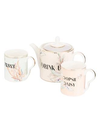 Yvonne Ellen Floral Teapot and 2 Small Mugs Set