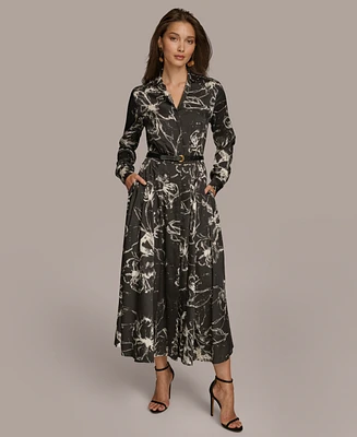 Donna Karan Women's Printed Belted Shirtdress