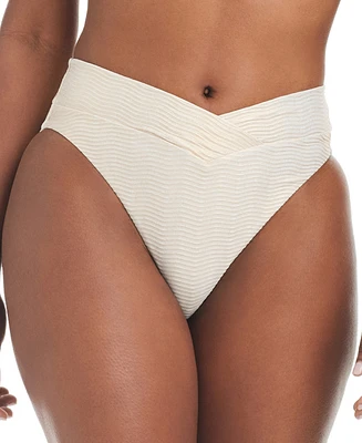 Bar Iii Women's V-Waist High-Leg Bikini Bottoms, Created for Macy's