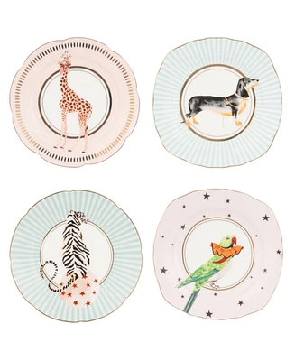 Yvonne Ellen Animal Tea Plates, Set of 4