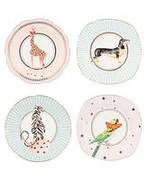 Yvonne Ellen Animal Tea Plates, Set of 4