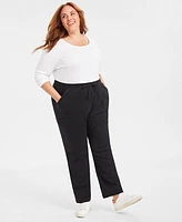 Style & Co Women's Mid Rise Drawstring-Waist Fleece Pant, Xs-5X, Created for Macy's