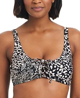 Bar Iii Women's Printed Lace-Up Sweetheart Bikini Top, Created for Macy's