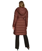 Donna Karan New York Women's Belted Hooded Puffer Coat