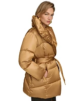 Donna Karan New York Women's Belted Wing-Collar Coat, Created for Macy's