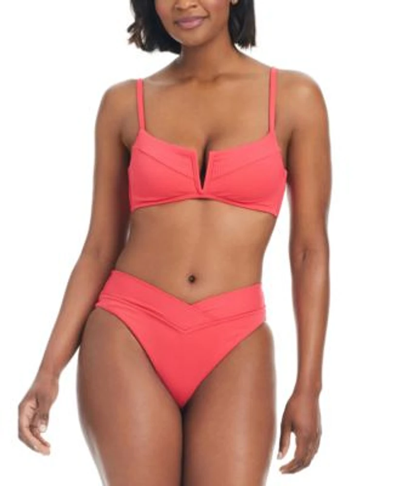 Bar Iii Womens V Wire Bralette Bikini Top Bottoms Created For Macys