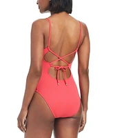 Bar Iii Women's V-Wire Plunge-Neck One-Piece Swimsuit