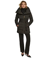 Donna Karan New York Women's Belted Asymmetric Puffer Coat