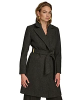 Donna Karan New York Women's Belted Notched-Collar Wrap Coat