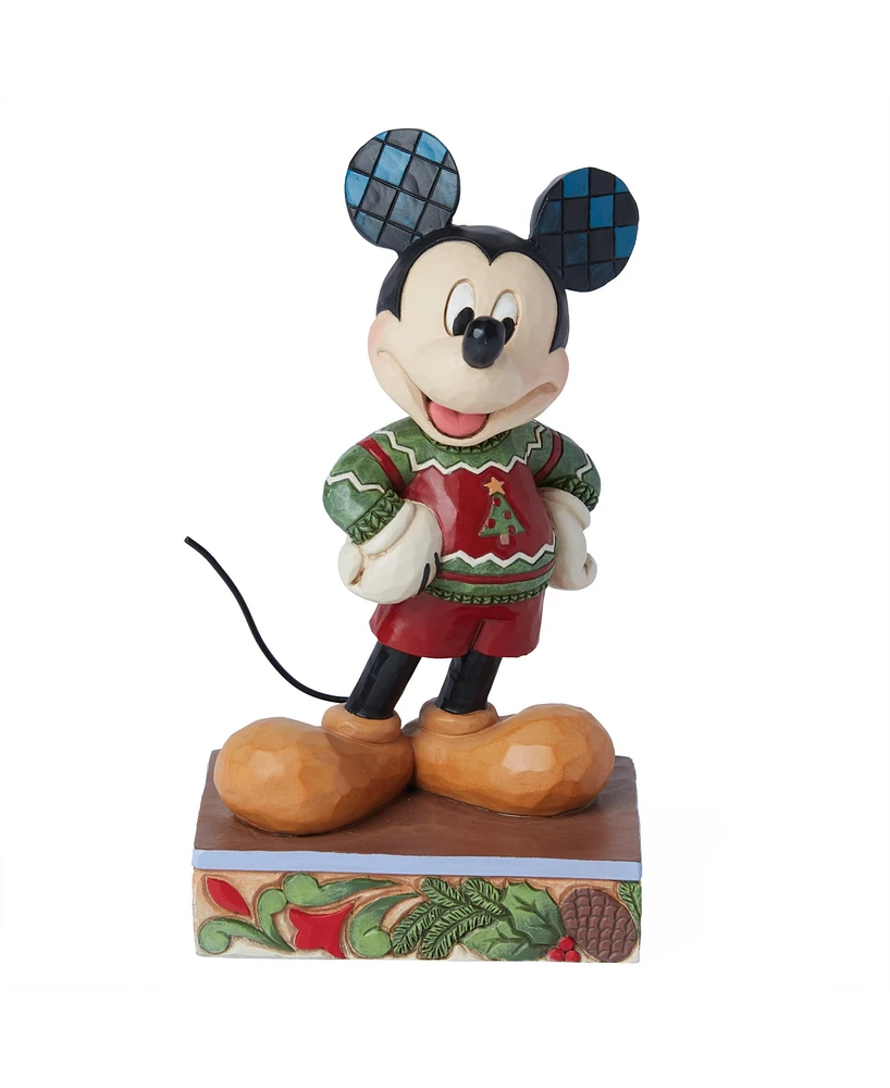 Jim Shore Disney Traditions Mickey Christmas Sweater Figurine