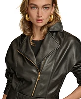 Donna Karan New York Women's Asymmetric Leather Moto Jacket