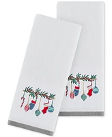 Holiday Lane Hanging Ornaments Embroidered 2-Pc. Hand Towel Set, Exclusively at Macy's