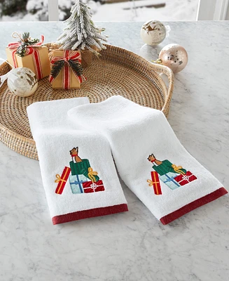 Holiday Lane Dog & Gift Embroidered 2-Pc. Hand Towel Set, Exclusively at Macy's