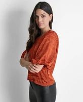 Dkny Women's Puff-Sleeve Jacquard Top