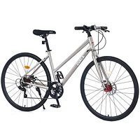 Simplie Fun 7 Speed Hybrid bike Disc Brake 700C Road Bike For men women's City Bicycle