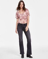 Lucky Brand Womens Date Night Mesh Top Sweet Mid Rise Bootcut Jeans