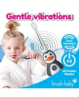 Brush-Baby WildOnes Penguin Kids Electric Rechargeable Toothbrush | Childrens Electric Toothbrush | Animal Character Toothbrush