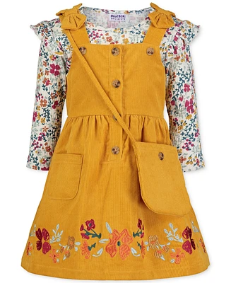 Blueberi Boulevard Little Girls Top, Corduroy Dress and Crossbody Bag Set