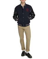 Tommy Hilfiger Men's Wool Mix Logo Varsity Jacket