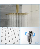 Streamdale Furniture 16" Rain Shower Head Systems, Gold, Ceiling Mounted Shower