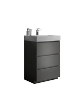 Streamdale Furniture 24" Gray Bathroom Vanity with Sink