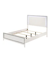 Streamdale Furniture Haiden Queen Bed, Led & White Finish