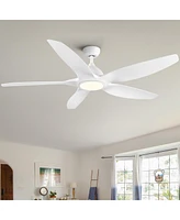 Streamdale Furniture Modern 60 In Integrated Led Ceiling Fan Lighting With White Abs Blade