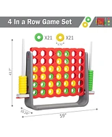 Streamdale Furniture Giant 4 In A Row Game Set, Indoor and Outdoor, Red/Gray