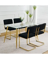 Streamdale Furniture Set of 4 Modern Black Dining Chairs