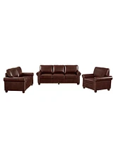 Streamdale Furniture Living Room Sofa With Storage Sofa 1+2+3 Sectional Burgundy Faux Leather