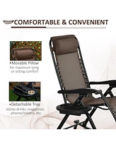 Streamdale Furniture Folding Brown Rocking Chair with Phone Holder