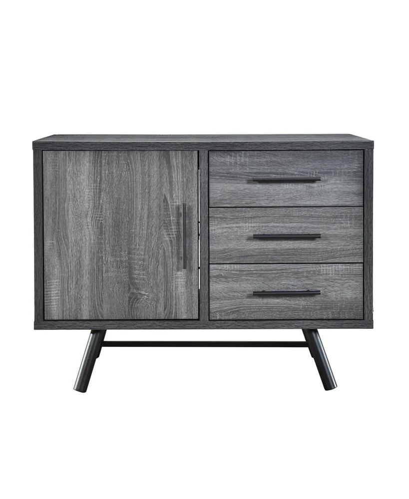 Simplie Fun Industrial Chic Sideboard Modern Metal Legs & Wood-Like Finish