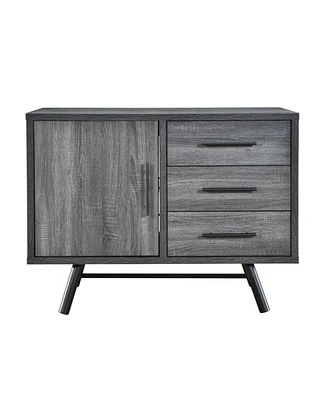 Simplie Fun Industrial Chic Sideboard Modern Metal Legs & Wood-Like Finish