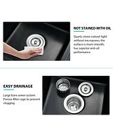 Streamdale Furniture 33 L X 18 W Double Bowl Undermount Kitchen Sink With Basket Strainer