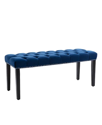 Simplie Fun Stylish Tufted Velvet Cushion Shoe Bench for Entryway, Bedroom, Living Room