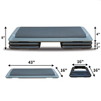 Adjustable Non-Slip Exercise Step | 3 Height Levels | Durable and Lightweight