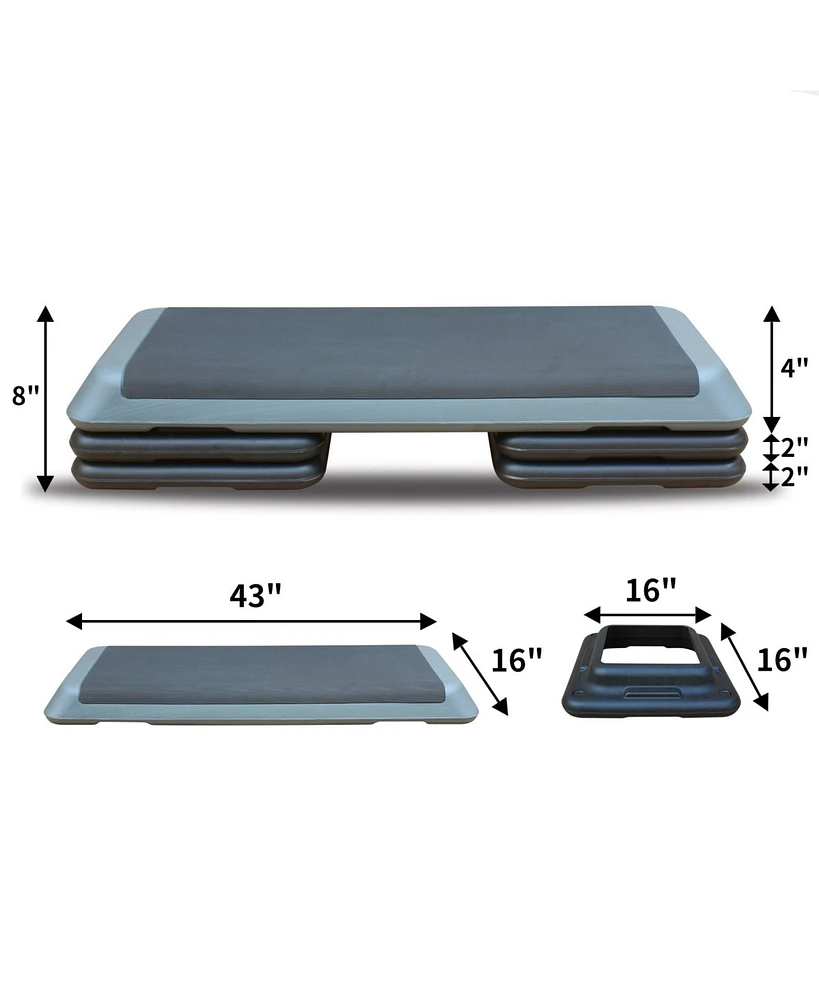 Streamdale Furniture Adjustable Non-Slip Exercise Step | 3 Height Levels | Durable and Lightweight