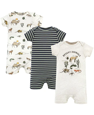 Hudson Baby Baby Boys Hudson Cotton Rompers, Desert Animals