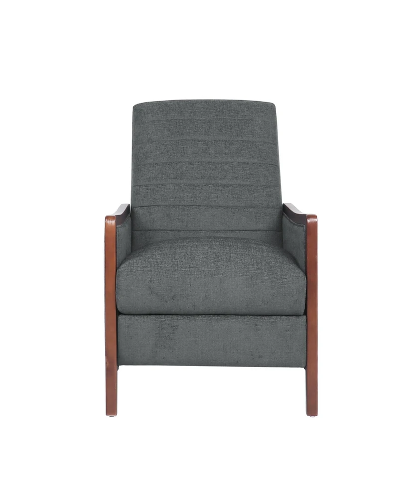 Simplie Fun Mid-Century Modern Pushback Recliner with Channel Stitching