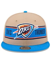 New Era Men's Tan/Blue Oklahoma City Thunder 2024 Nba Draft 9FIFTY Snapback Hat